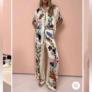 Silk 2 piece floral outfit